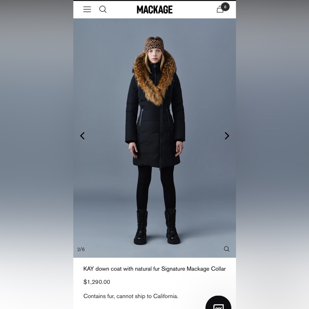 Mackage Kay coat w real fur & leather